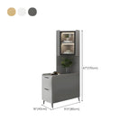 Armoire de rangement d'angle moderne en bois kaki avec éclairage intégré