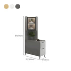 Armoire de rangement d'angle moderne en bois kaki avec éclairage intégré
