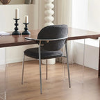 Chaises de salle à manger minimalistes sans accoudoirs, revêtues de tissu et rembourrées