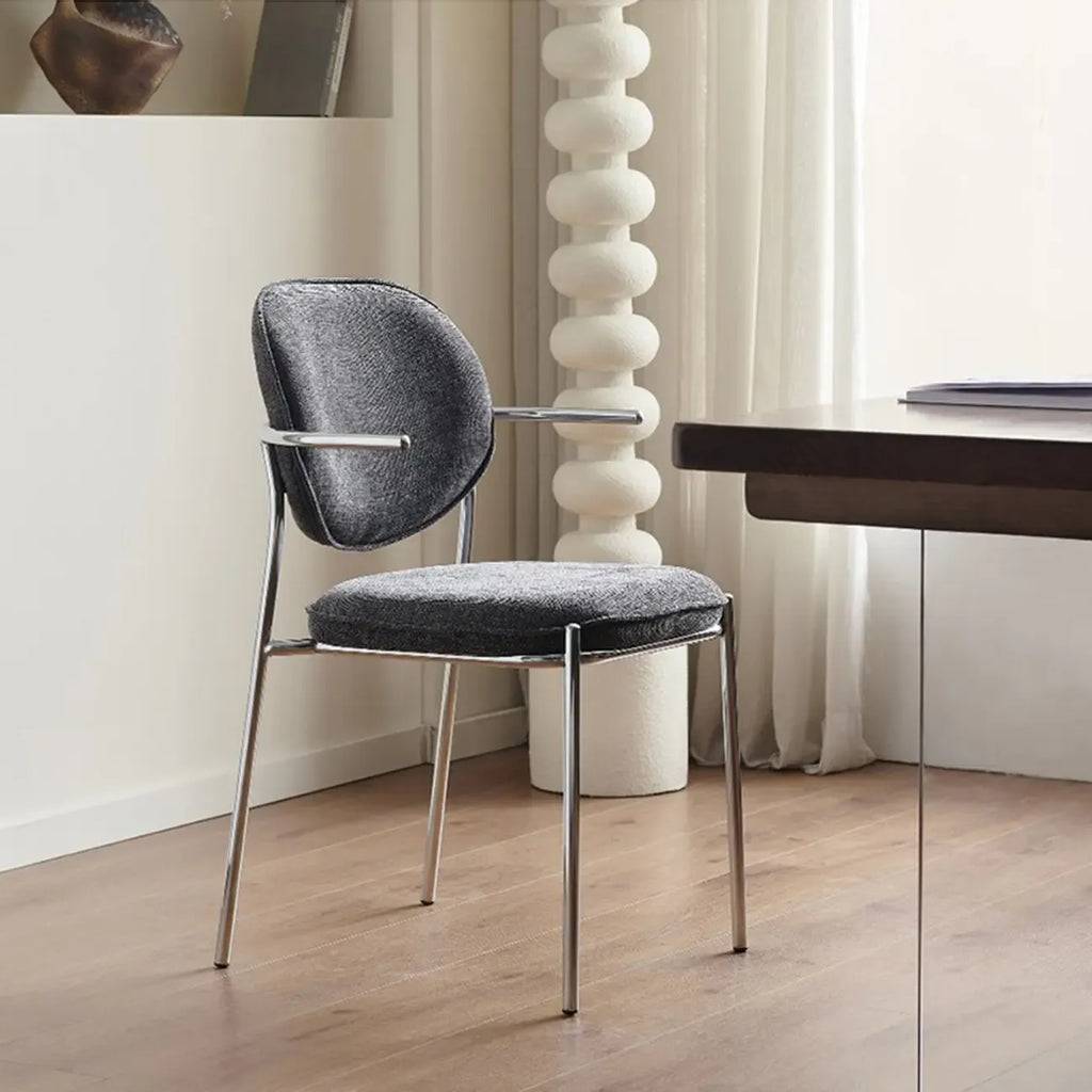 Chaises de salle à manger minimalistes sans accoudoirs, revêtues de tissu et rembourrées