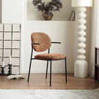 Chaises de salle à manger minimalistes sans accoudoirs, revêtues de tissu et rembourrées