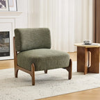 Fauteuil lounge vert en chenille, fauteuil d'appoint pour salon