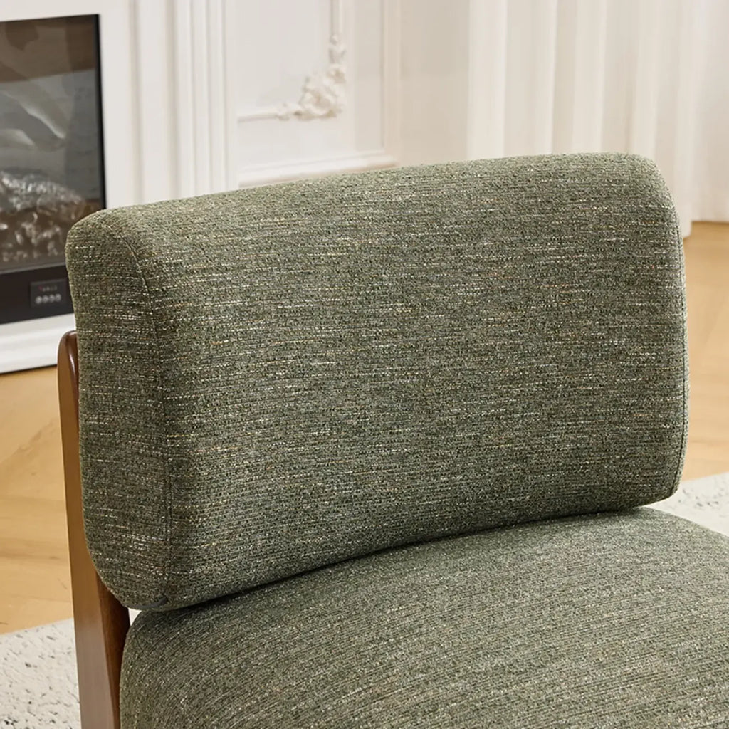 Fauteuil lounge vert en chenille, fauteuil d'appoint pour salon
