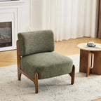 Fauteuil lounge vert en chenille, fauteuil d'appoint pour salon