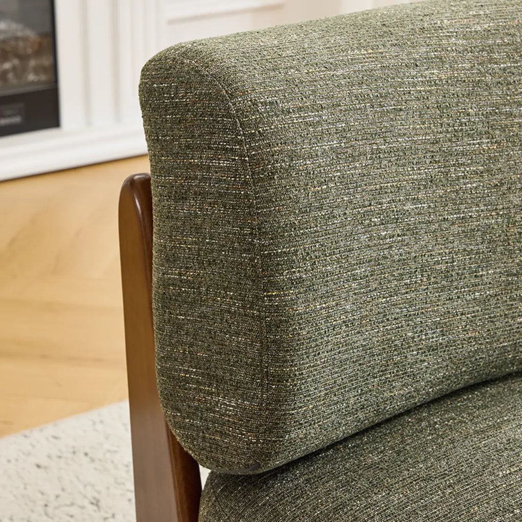 Fauteuil lounge vert en chenille, fauteuil d'appoint pour salon