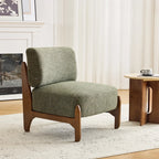 Fauteuil lounge vert en chenille, fauteuil d'appoint pour salon