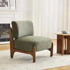 Fauteuil lounge vert en chenille, fauteuil d'appoint pour salon