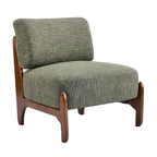 Fauteuil lounge vert en chenille, fauteuil d'appoint pour salon