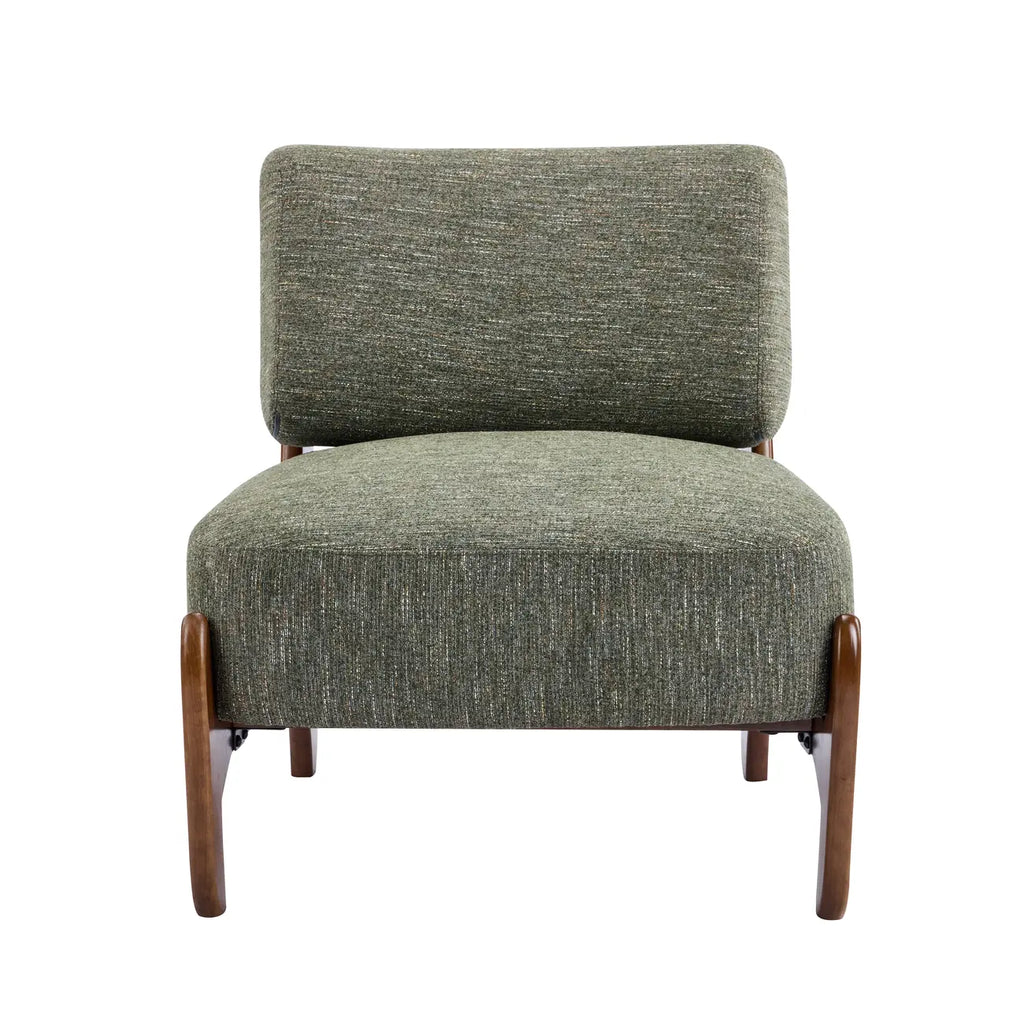Fauteuil lounge vert en chenille, fauteuil d'appoint pour salon