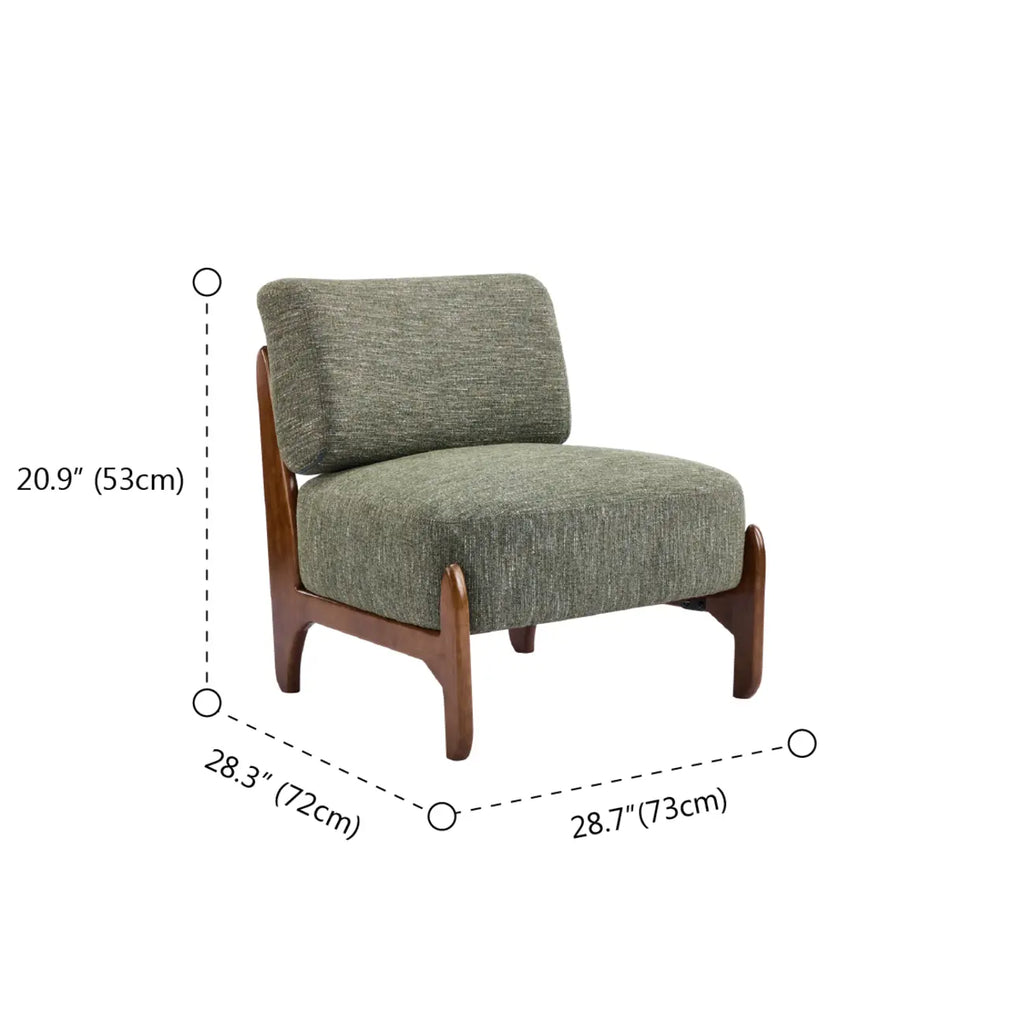 Fauteuil lounge vert en chenille, fauteuil d'appoint pour salon