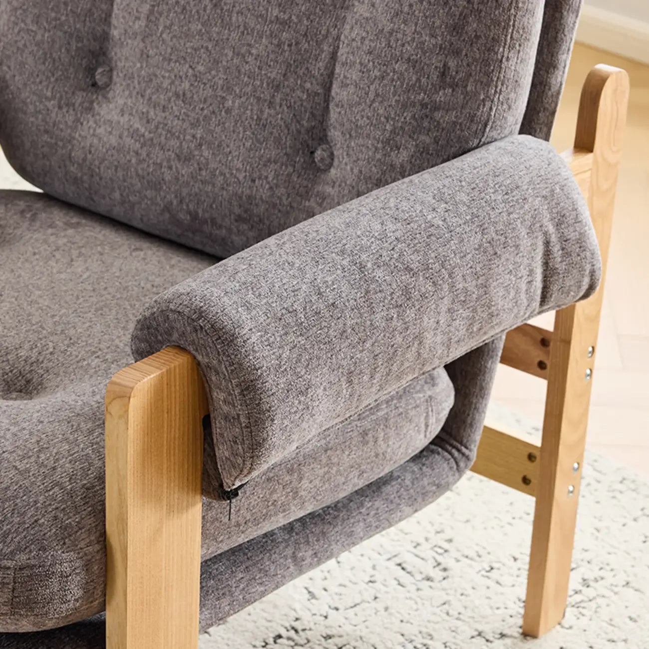 Fauteuil d'appoint contemporain réglable en chenille grise