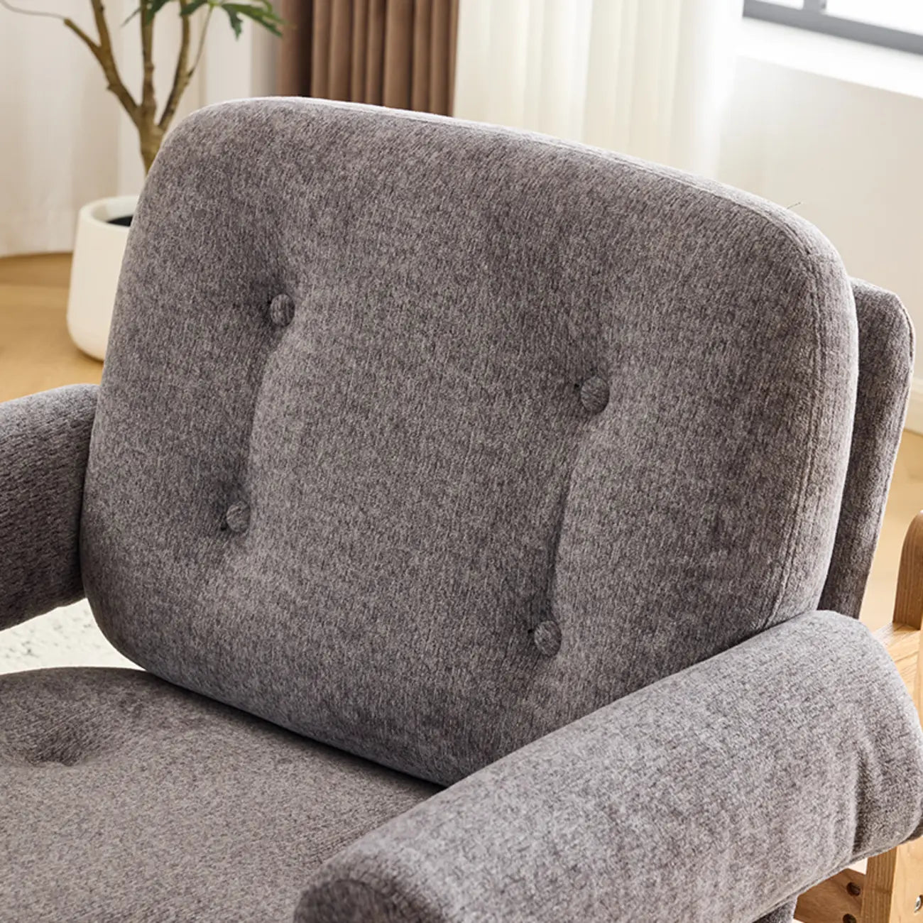 Fauteuil d'appoint contemporain réglable en chenille grise