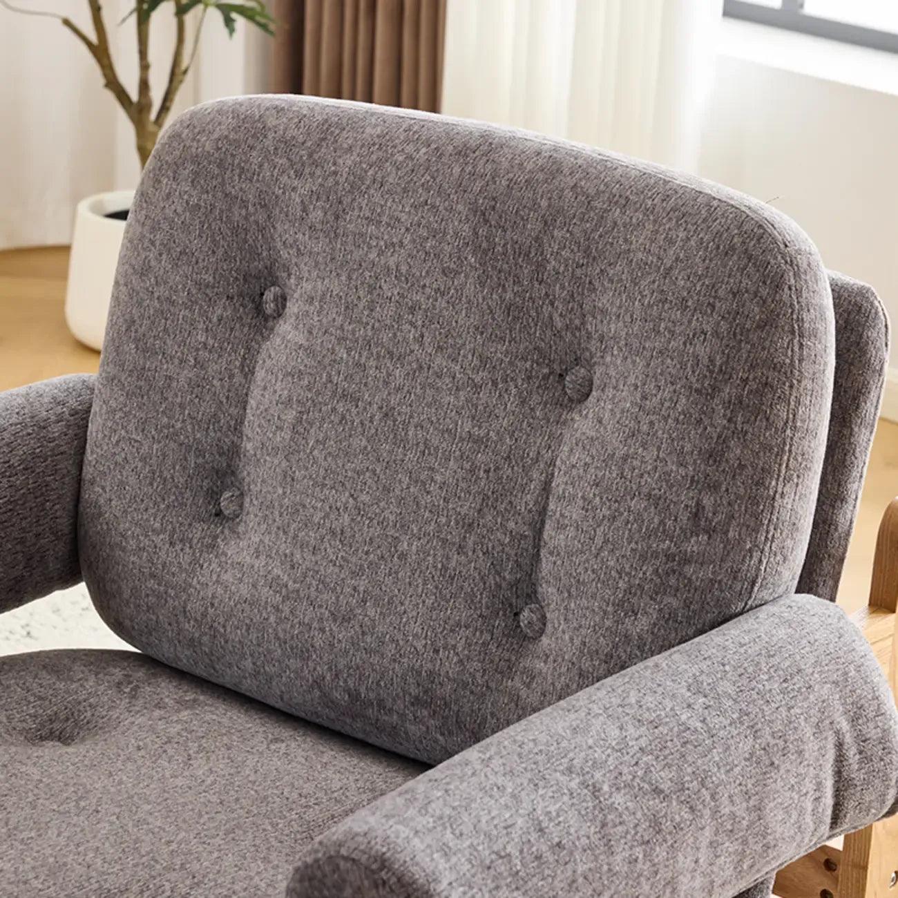 Fauteuil d'appoint contemporain réglable en chenille grise
