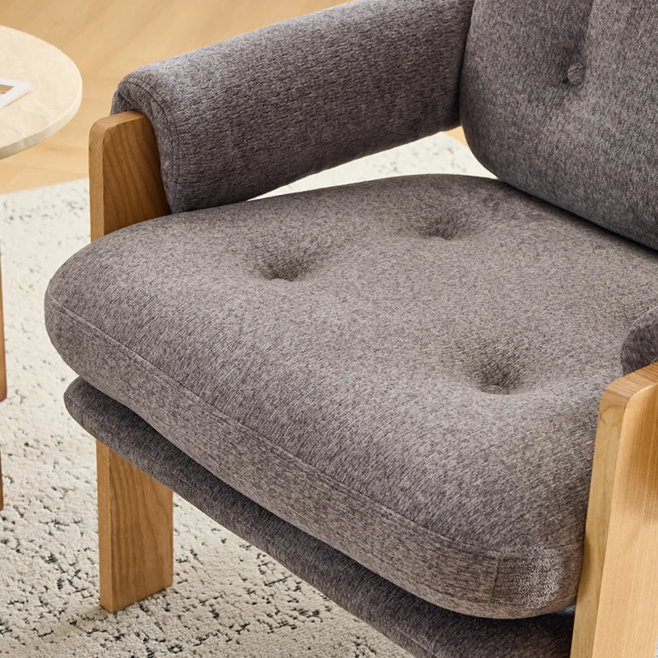 Fauteuil d'appoint contemporain réglable en chenille grise