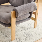 Fauteuil d'appoint contemporain réglable en chenille grise