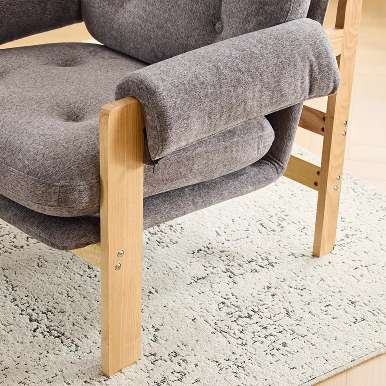 Fauteuil d'appoint contemporain réglable en chenille grise