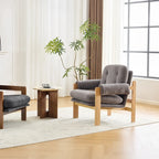 Fauteuil d'appoint contemporain réglable en chenille grise