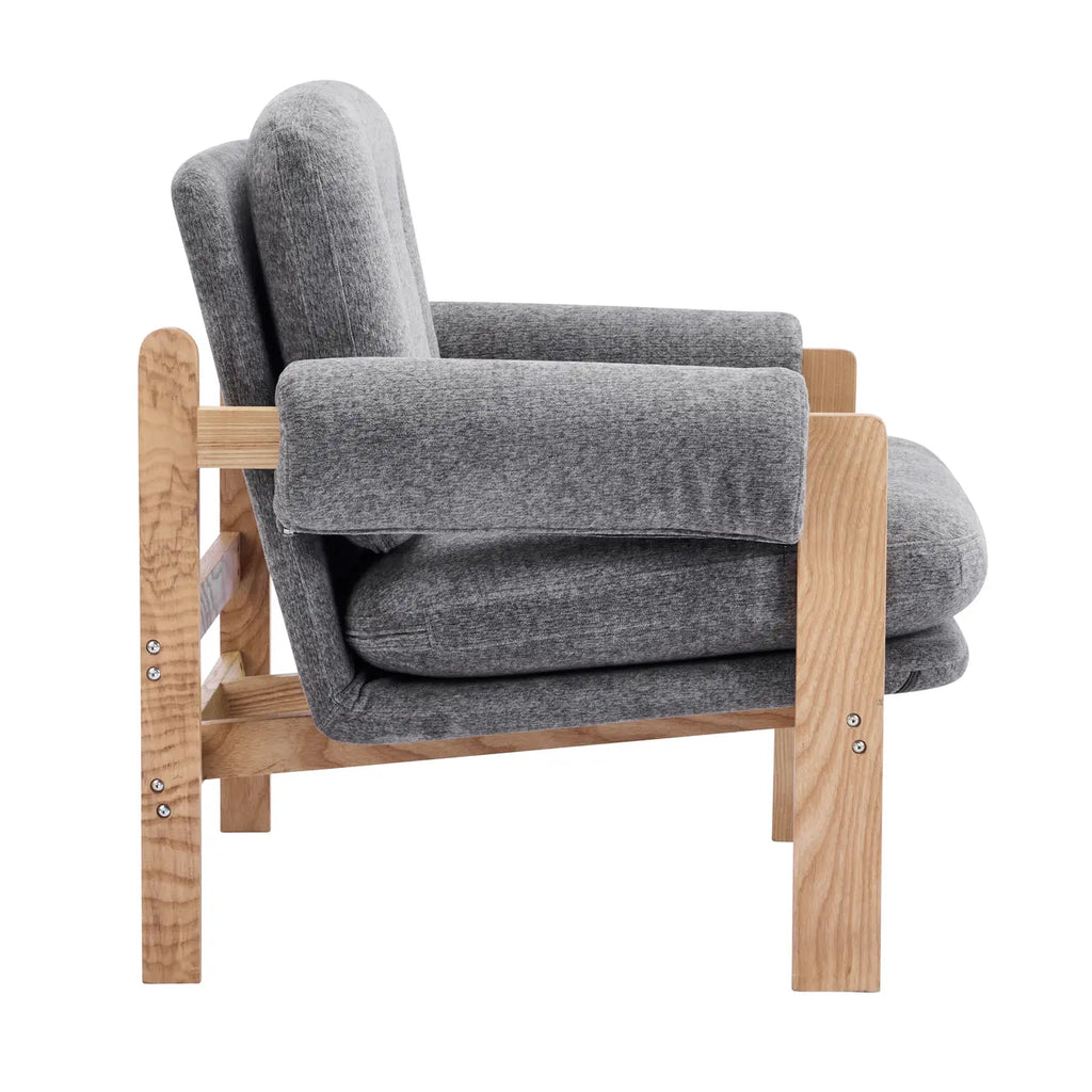 Fauteuil d'appoint contemporain réglable en chenille grise