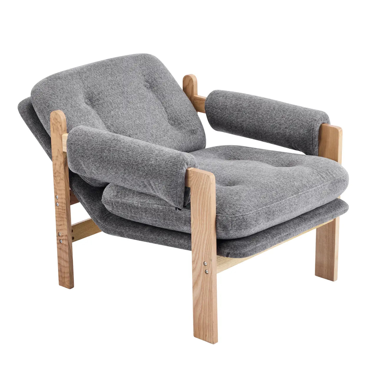 Fauteuil d'appoint contemporain réglable en chenille grise