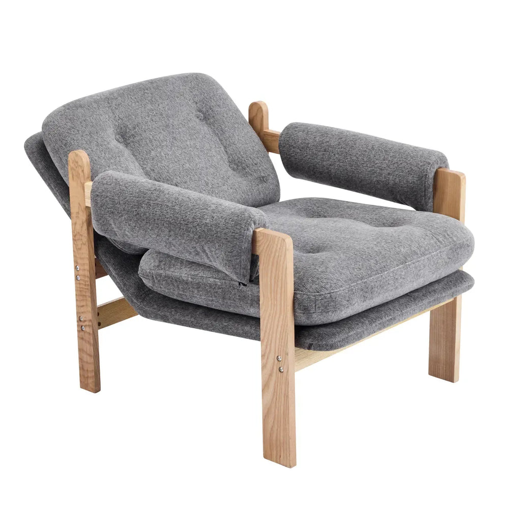 Fauteuil d'appoint contemporain réglable en chenille grise