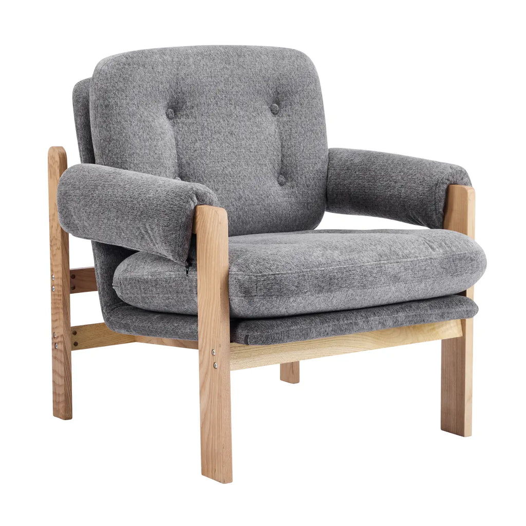 Fauteuil d'appoint contemporain réglable en chenille grise