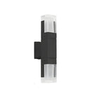 Applique murale extérieure moderne à LED avec abat-jour rectangulaire en acrylique noir