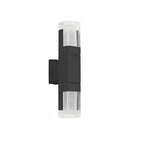 Applique murale extérieure moderne à LED avec abat-jour rectangulaire en acrylique noir