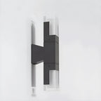 Applique murale extérieure moderne à LED avec abat-jour rectangulaire en acrylique noir