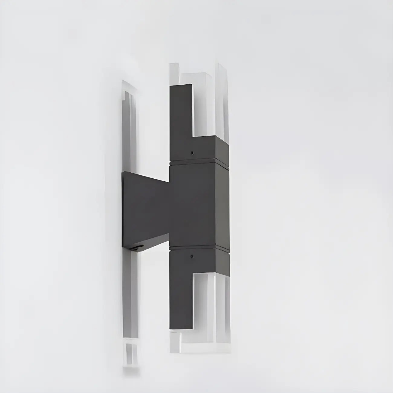 Applique murale extérieure moderne à LED avec abat-jour rectangulaire en acrylique noir
