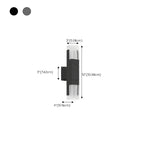 Applique murale extérieure moderne à LED avec abat-jour rectangulaire en acrylique noir