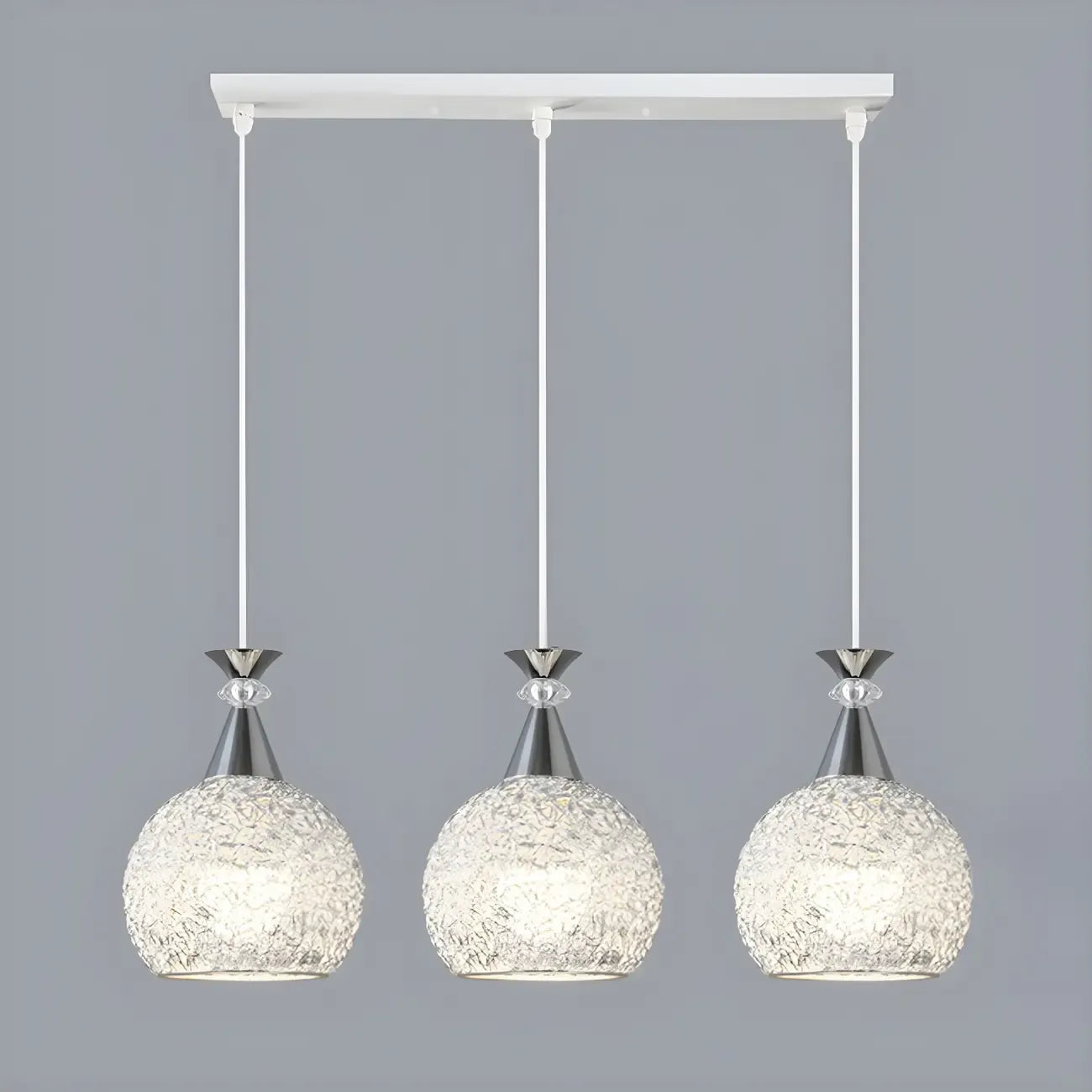 Suspension moderne en aluminium argenté avec dôme pour îlot de cuisine