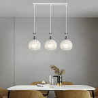 Suspension moderne en aluminium argenté avec dôme pour îlot de cuisine