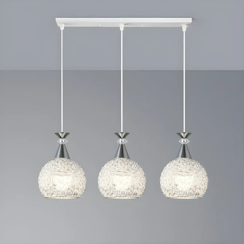 Suspension moderne en aluminium argenté avec dôme pour îlot de cuisine