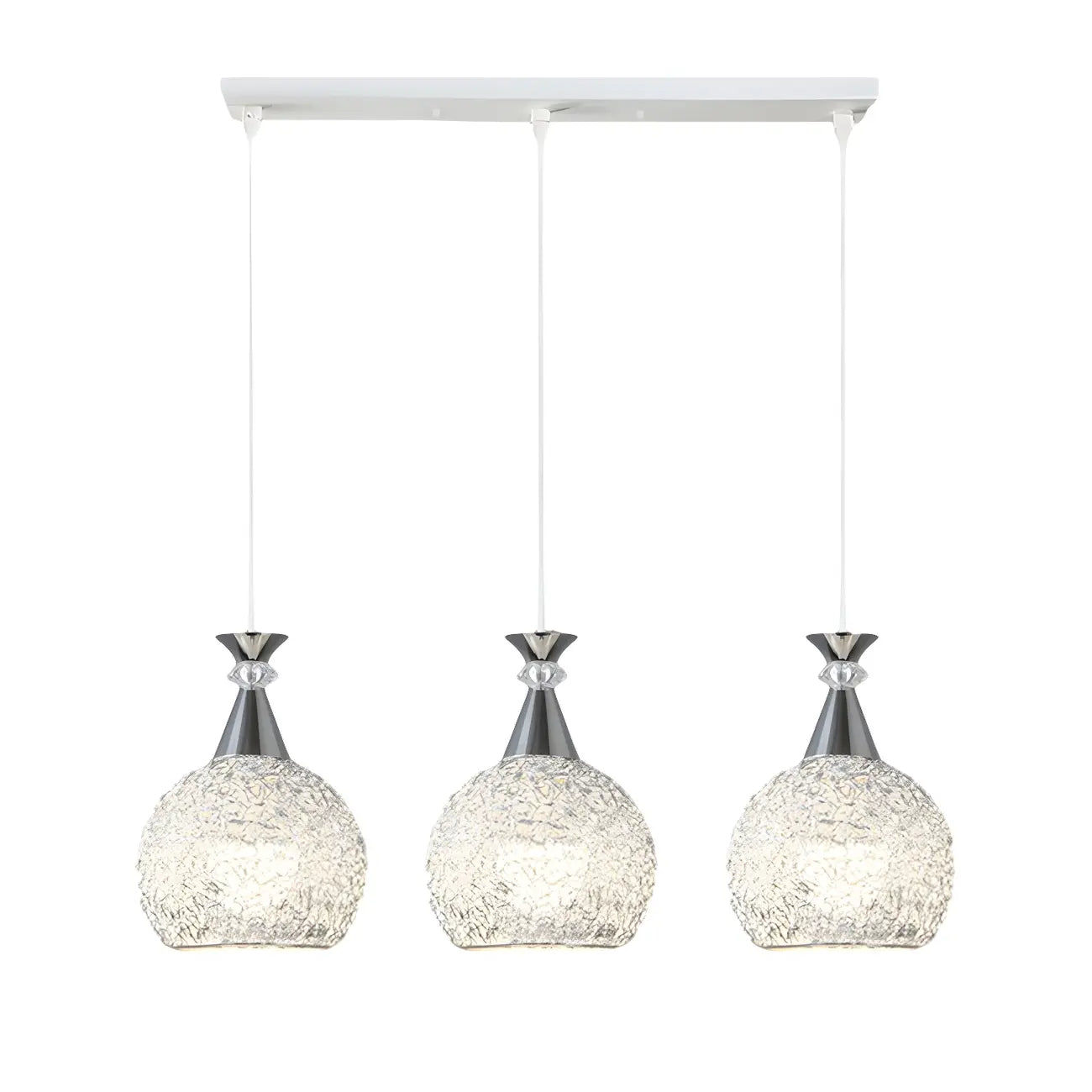Suspension moderne en aluminium argenté avec dôme pour îlot de cuisine