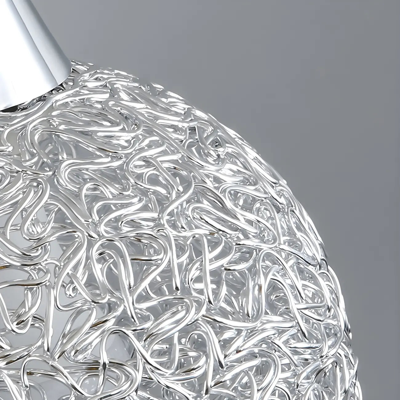 Suspension moderne en aluminium argenté avec dôme pour îlot de cuisine
