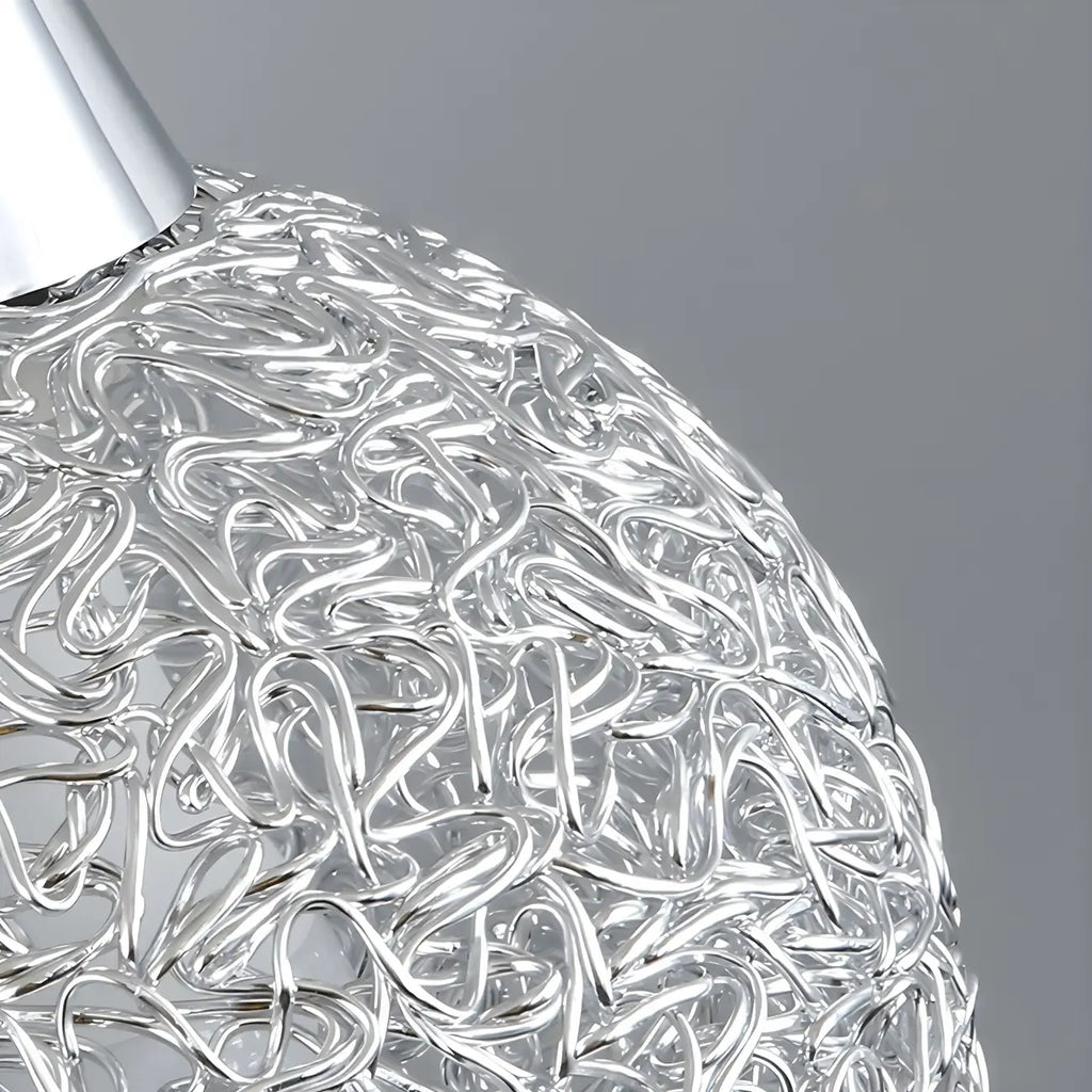 Suspension moderne en aluminium argenté avec dôme pour îlot de cuisine