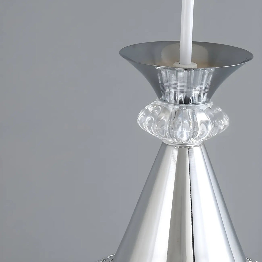 Suspension moderne en aluminium argenté avec dôme pour îlot de cuisine