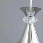 Suspension moderne en aluminium argenté avec dôme pour îlot de cuisine