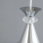Suspension moderne en aluminium argenté avec dôme pour îlot de cuisine