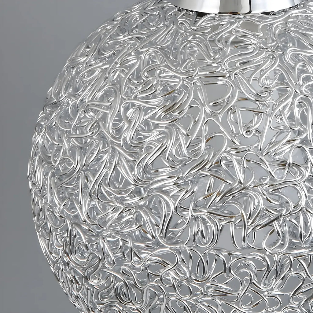Suspension moderne en aluminium argenté avec dôme pour îlot de cuisine