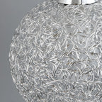 Suspension moderne en aluminium argenté avec dôme pour îlot de cuisine