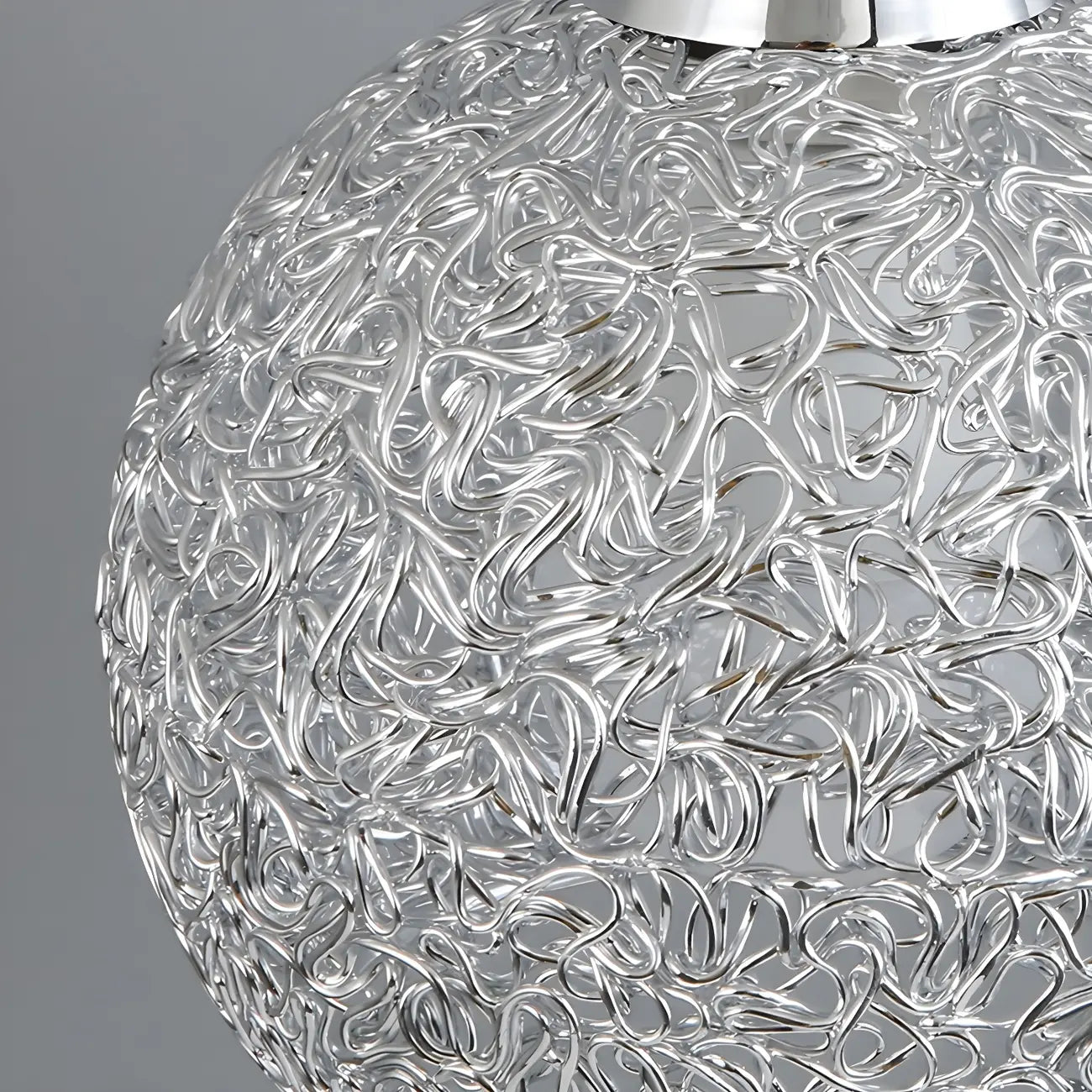 Suspension moderne en aluminium argenté avec dôme pour îlot de cuisine