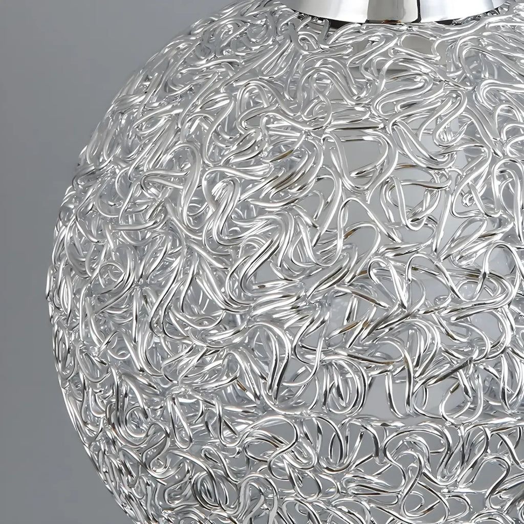Suspension moderne en aluminium argenté avec dôme pour îlot de cuisine