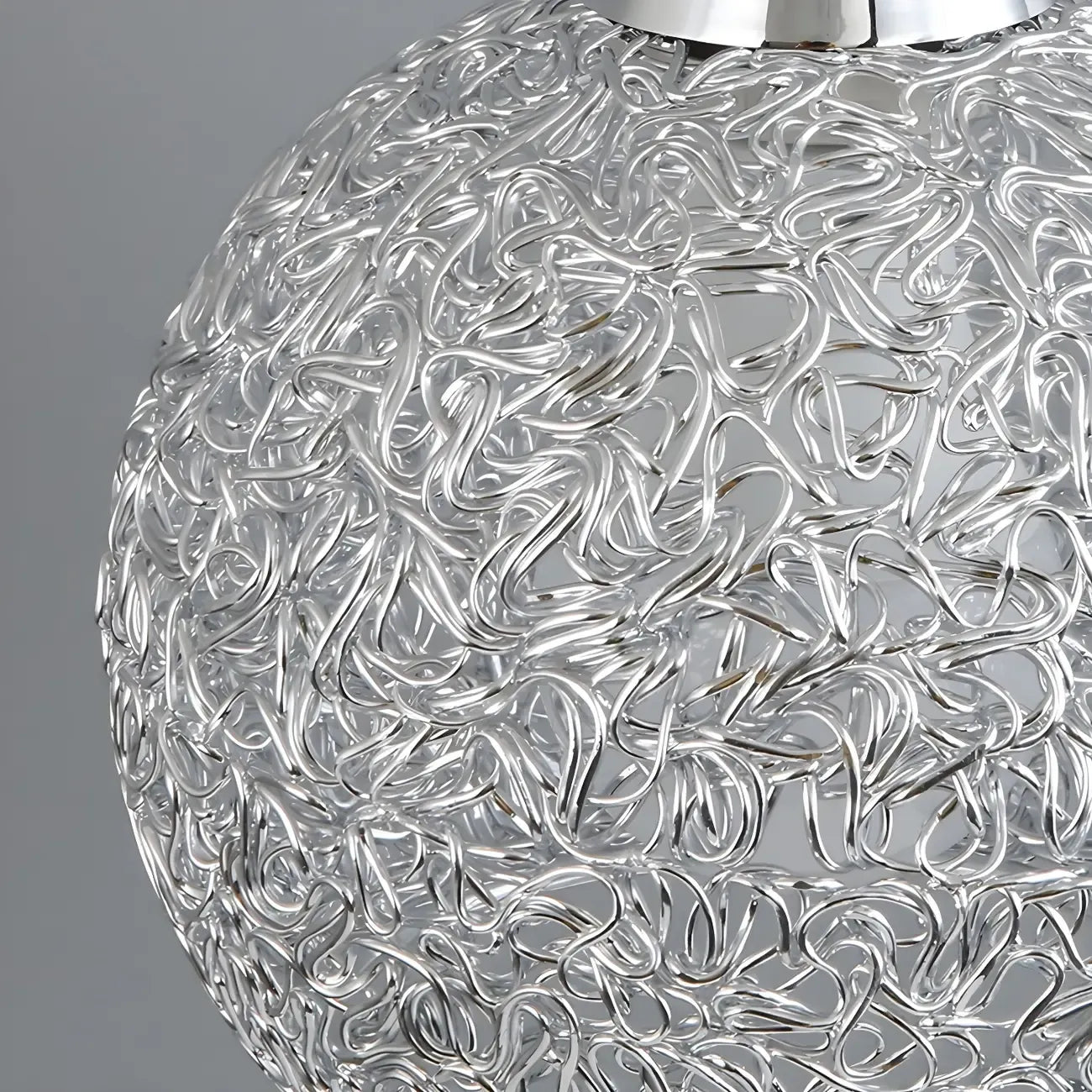 Suspension moderne en aluminium argenté avec dôme pour îlot de cuisine