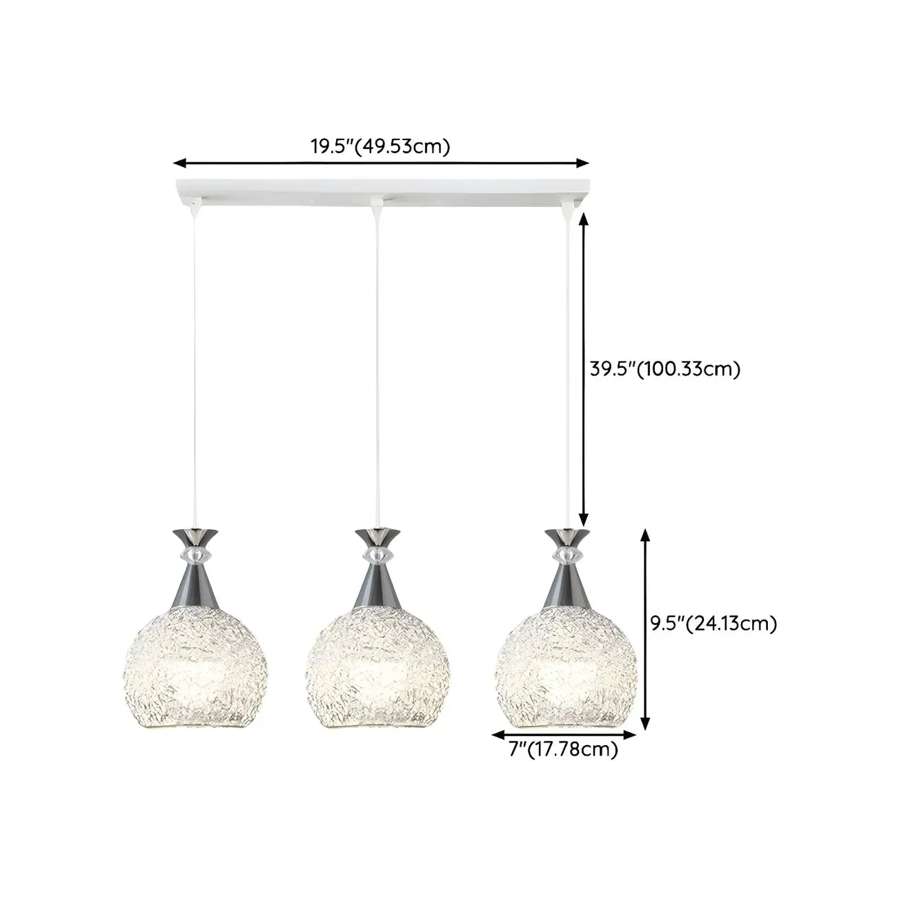 Suspension moderne en aluminium argenté avec dôme pour îlot de cuisine