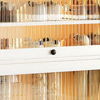 Meuble à chaussures en bois blanc avec portes vitrées pour couloir