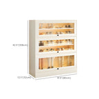 Meuble à chaussures en bois blanc avec portes vitrées pour couloir