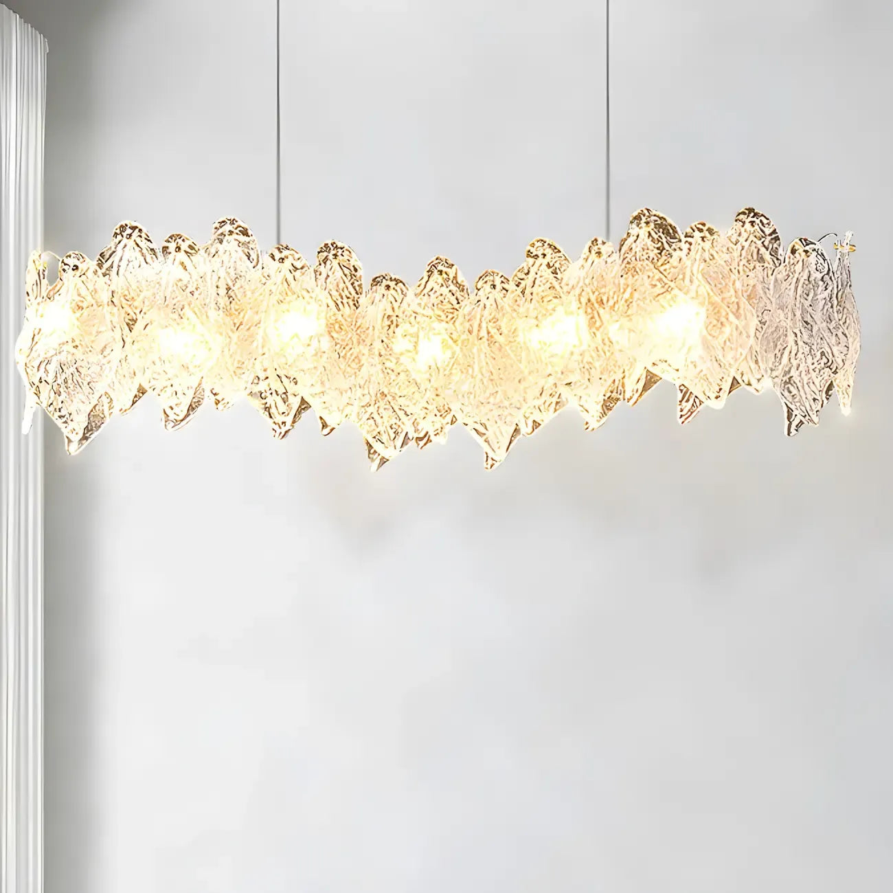 Suspension moderne en verre doré réglable pour îlot de cuisine