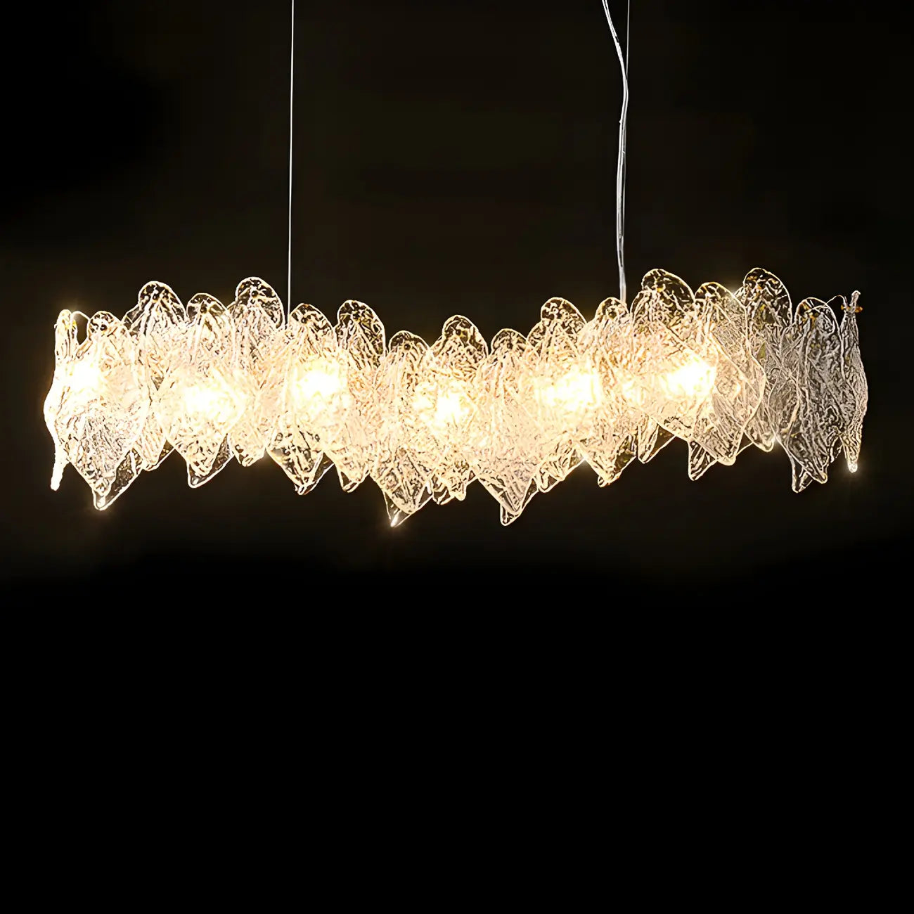 Suspension moderne en verre doré réglable pour îlot de cuisine