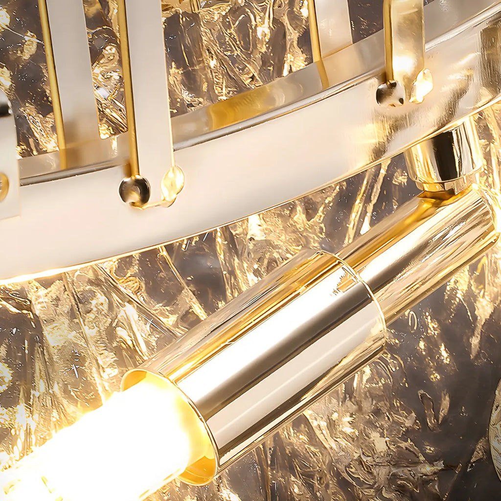 Suspension moderne en verre doré réglable pour îlot de cuisine